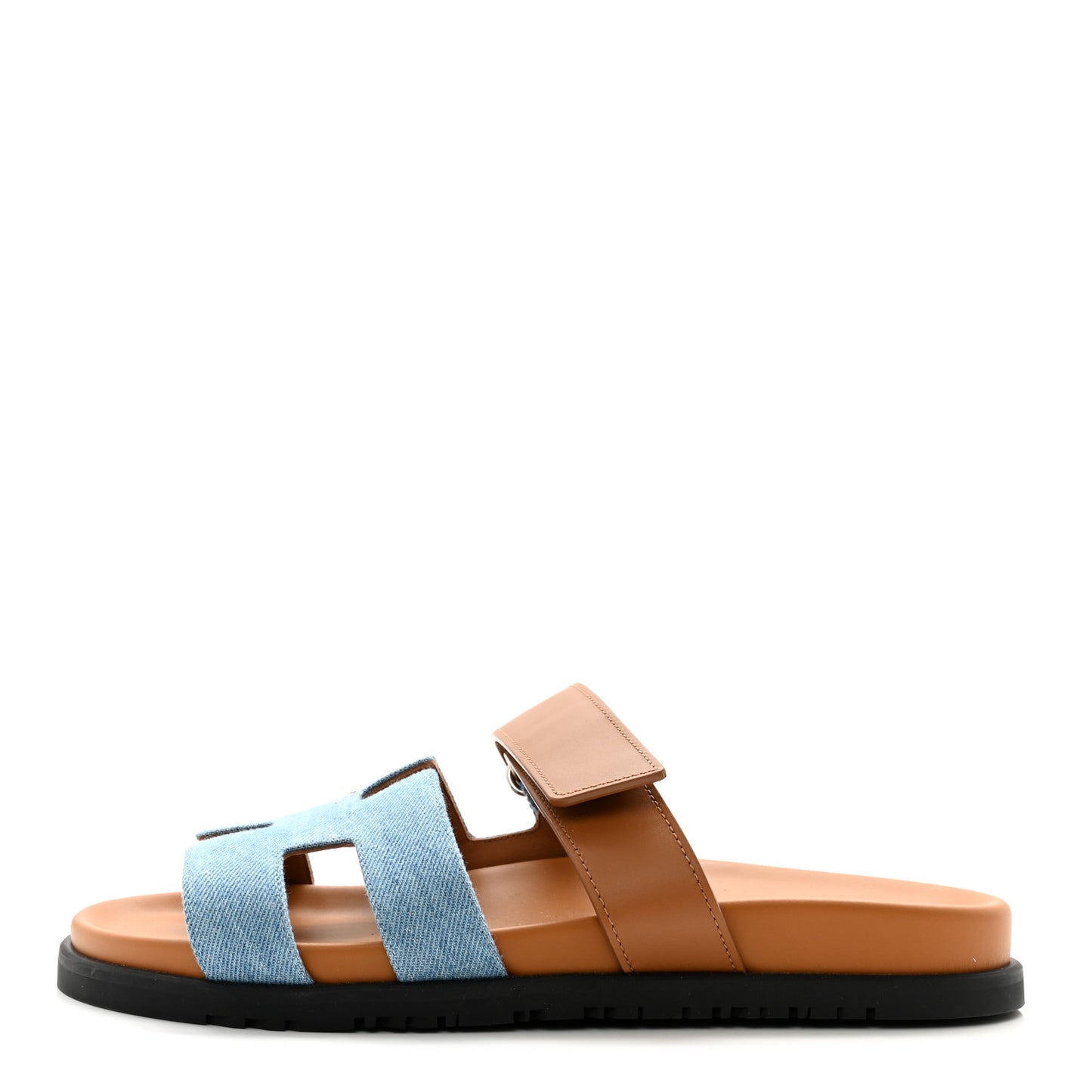 Denim Calfskin Womens Chypre Sandals 40.5 Bleu Clair Naturel