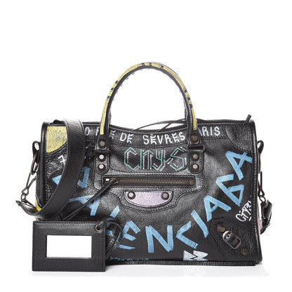 Balenciaga Agneau Graffiti All Over Classic Hardware S City Black Multicolor 1 of 7