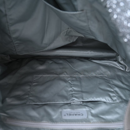 Chanel Knit Metallic Lambskin Large Shopping Tote Silver 10 of 10