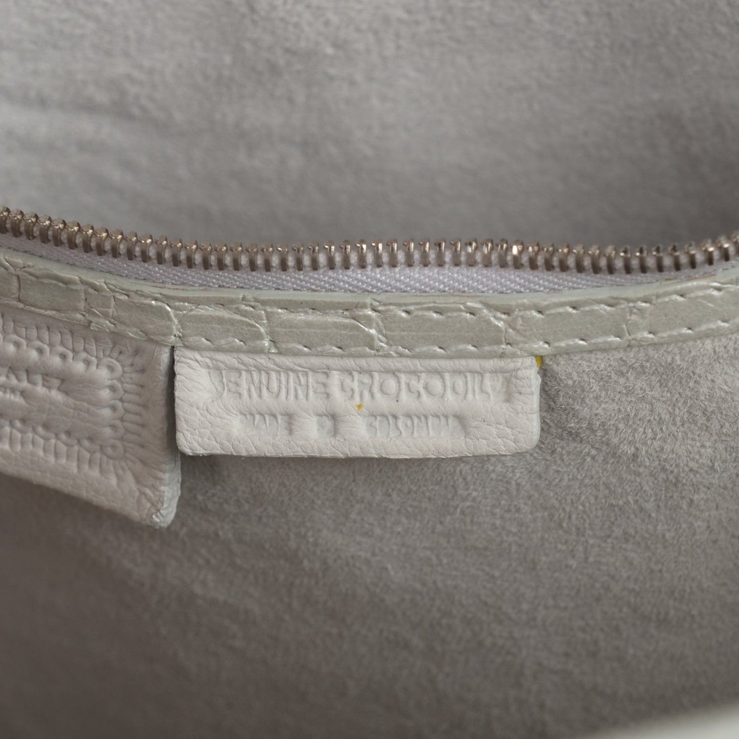 Metallic Crocodile Medium Leaf Tote White