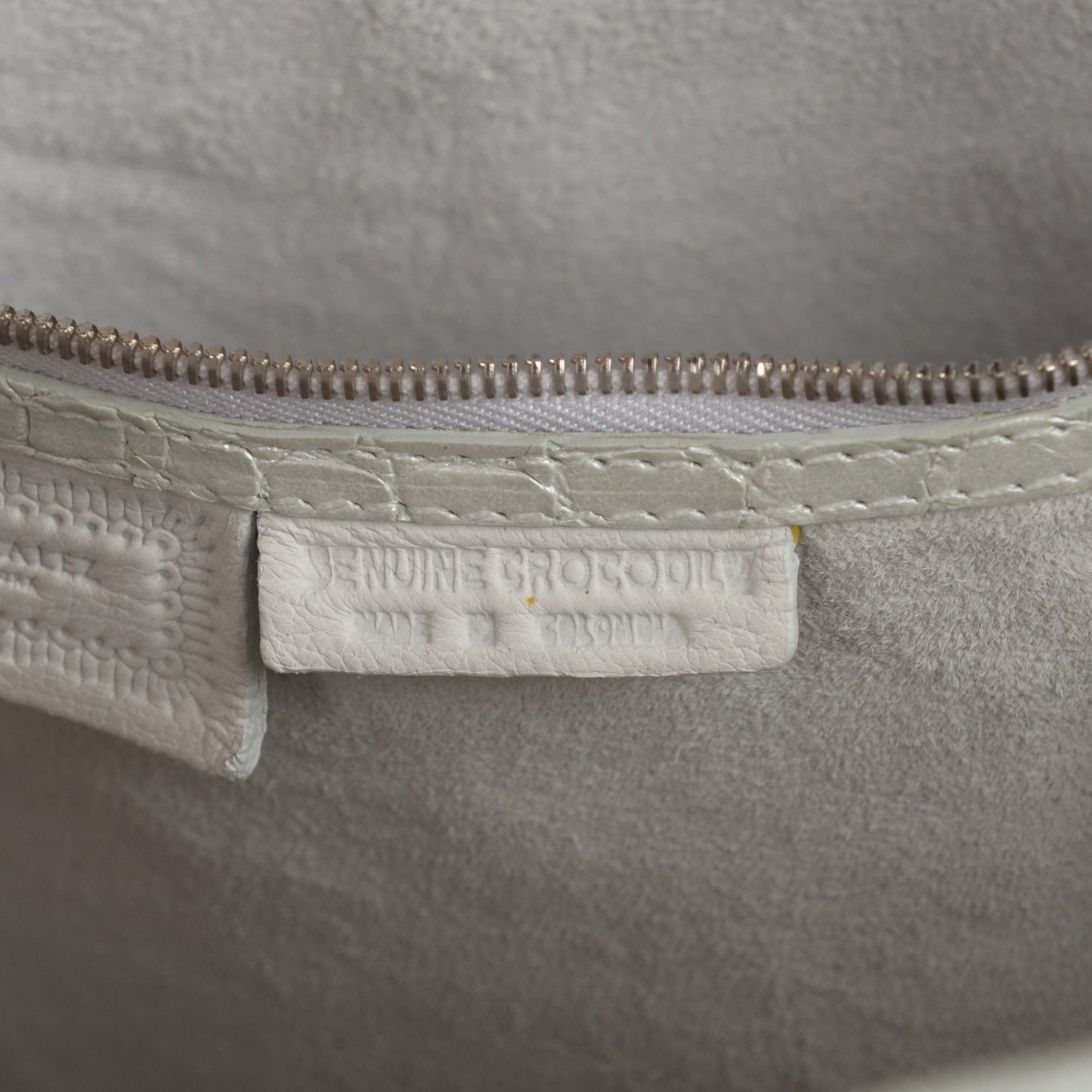 Nancy Gonzalez Metallic Crocodile Medium Leaf Tote White 5 of 8
