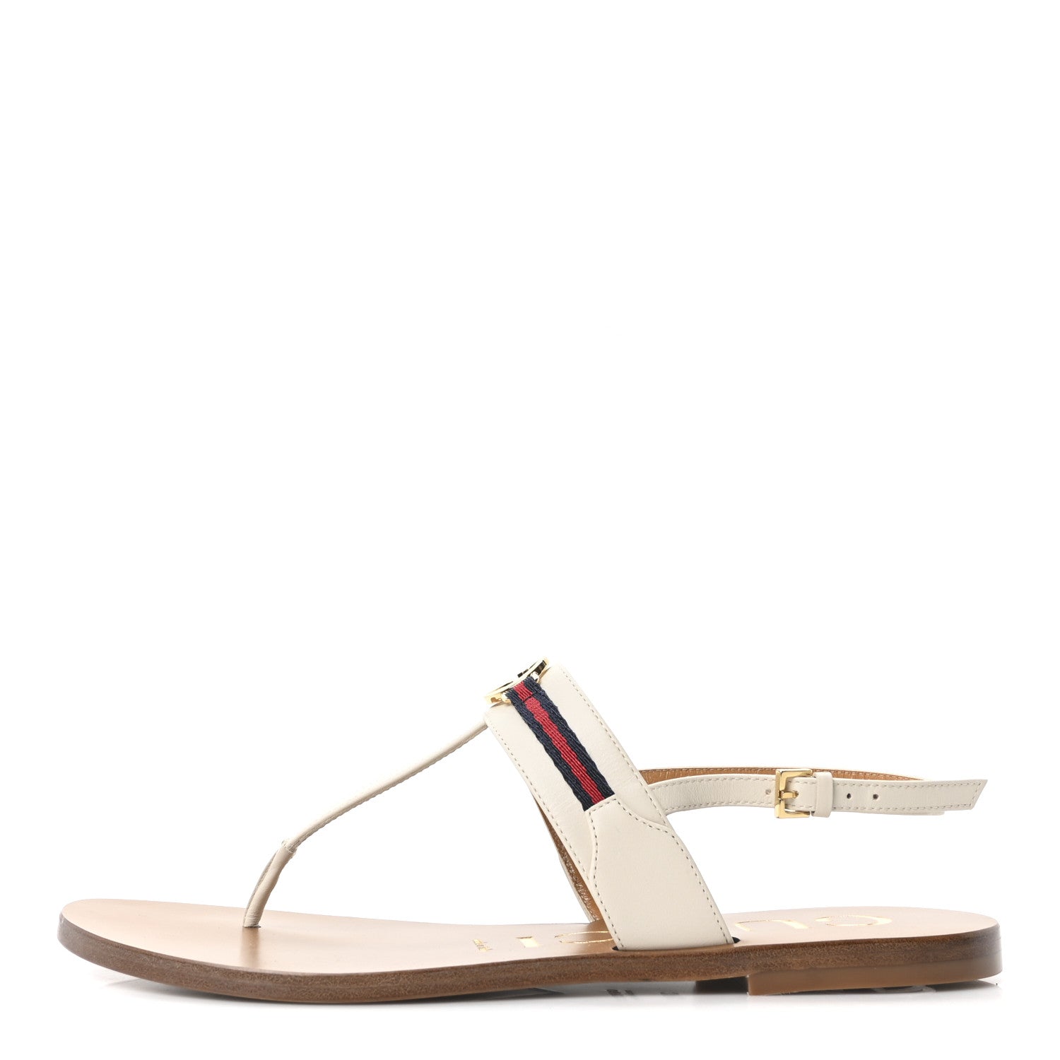 Gucci Cosmos Softy Nylon Web Interlocking G Womens New Kika Thong Sandals 37.5 Mystic White Blue Red 1 of 9