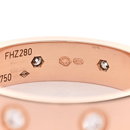 Cartier 18K Pink Gold 8 Diamond 4mm LOVE Wedding Band Ring 49 4.75 5 of 5