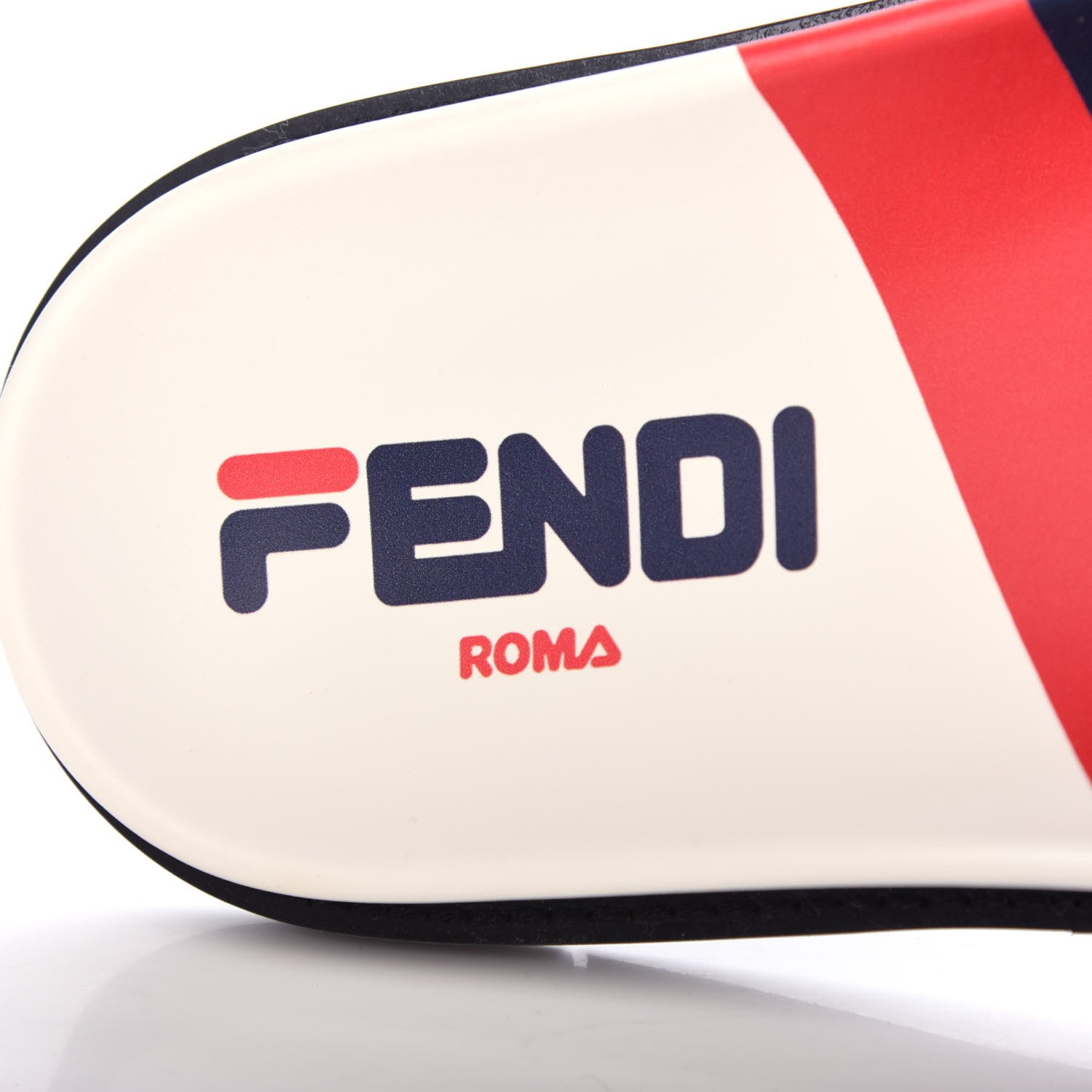 Fendi X FILA Glazed Fabric Calfskin FF 1974 Mania Mens Slide Sandals 7 Mogano Panna Blueberry Caipiroska 8 of 10