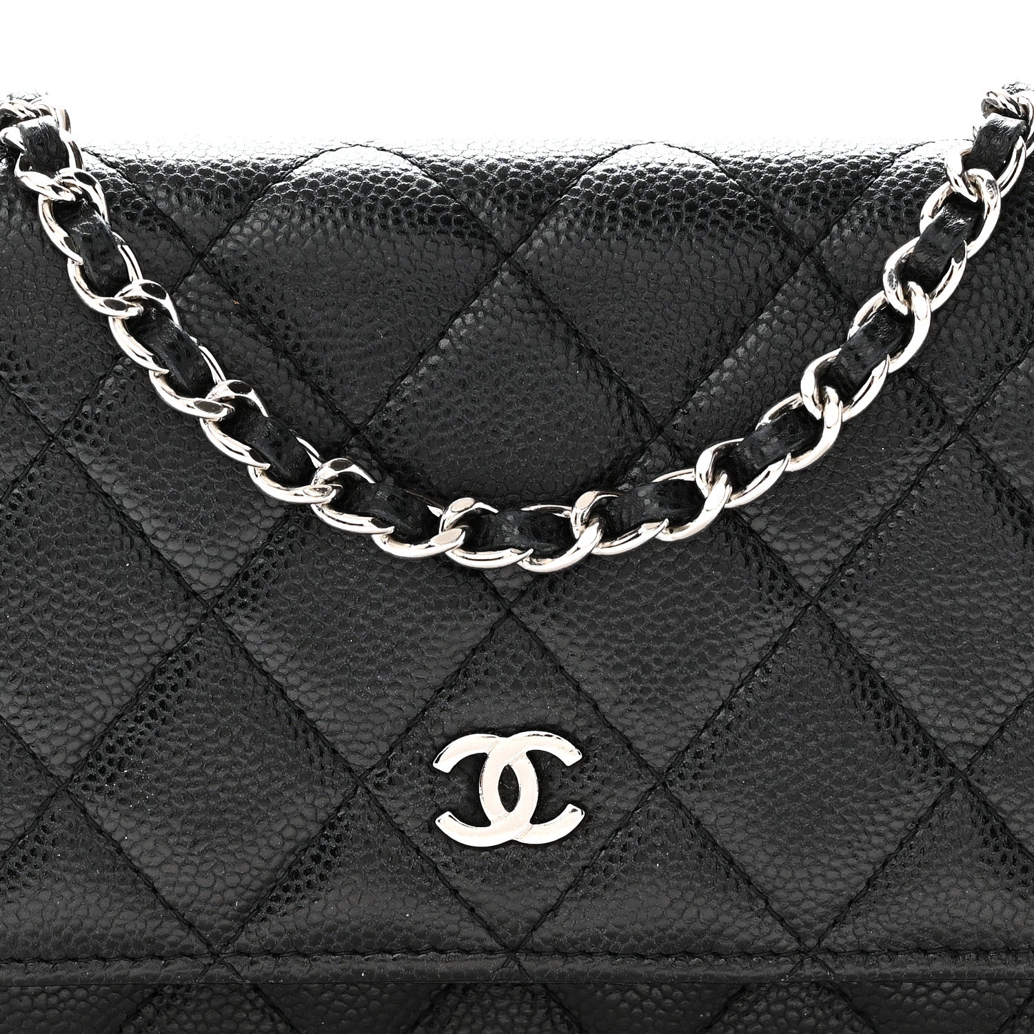 Chanel Caviar Quilted Mini Wallet On Chain WOC Black 7 of 10