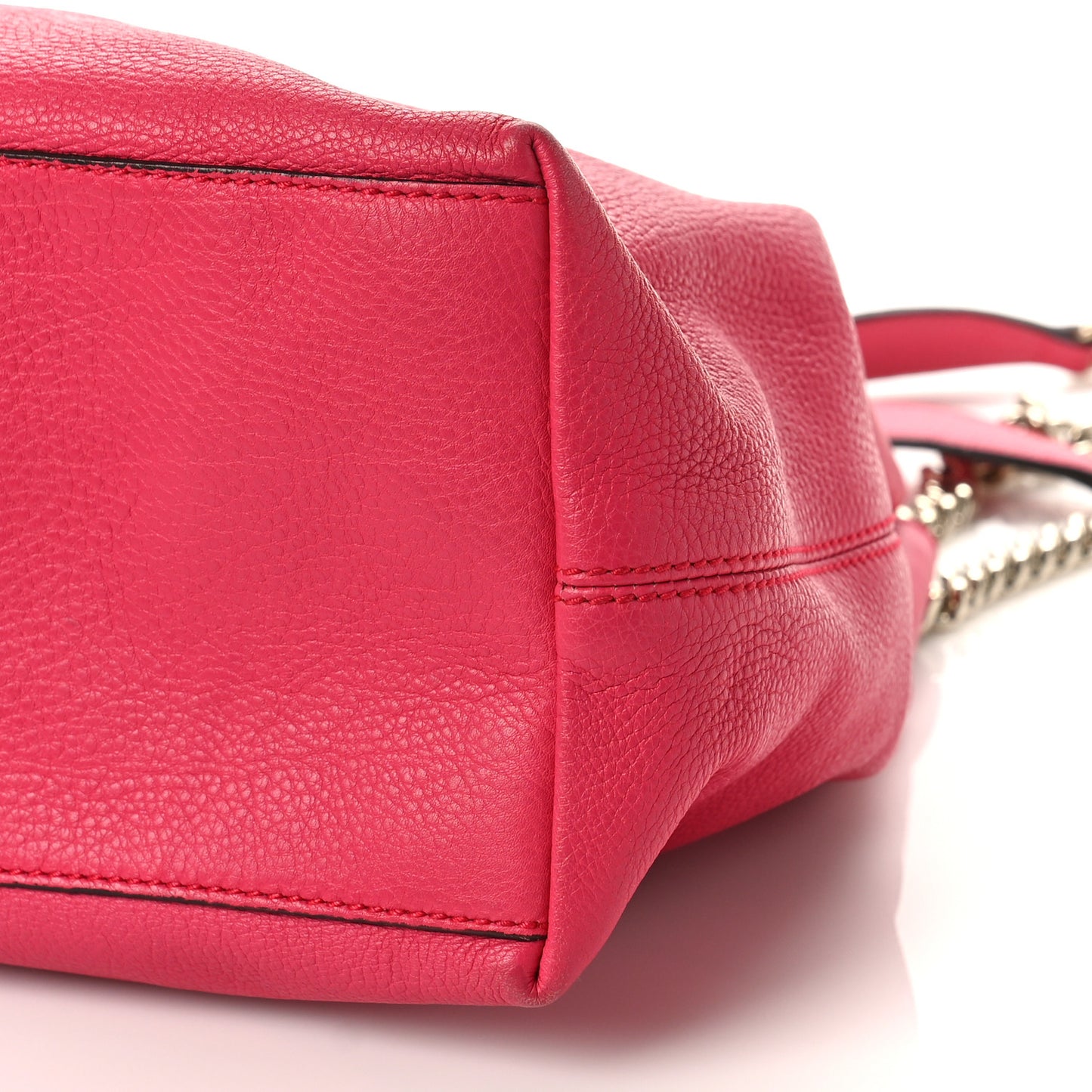 Pebbled Calfskin Medium Soho Chain Shoulder Bag Pink