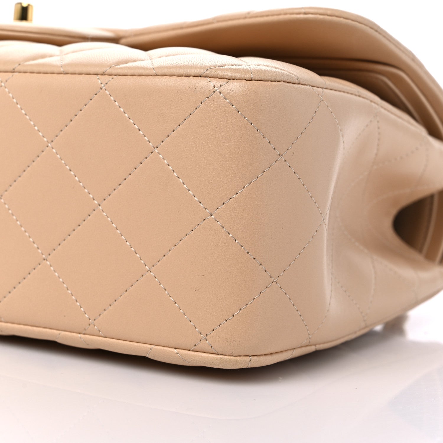 Chanel Lambskin Quilted Jumbo Double Flap Beige 9 of 10