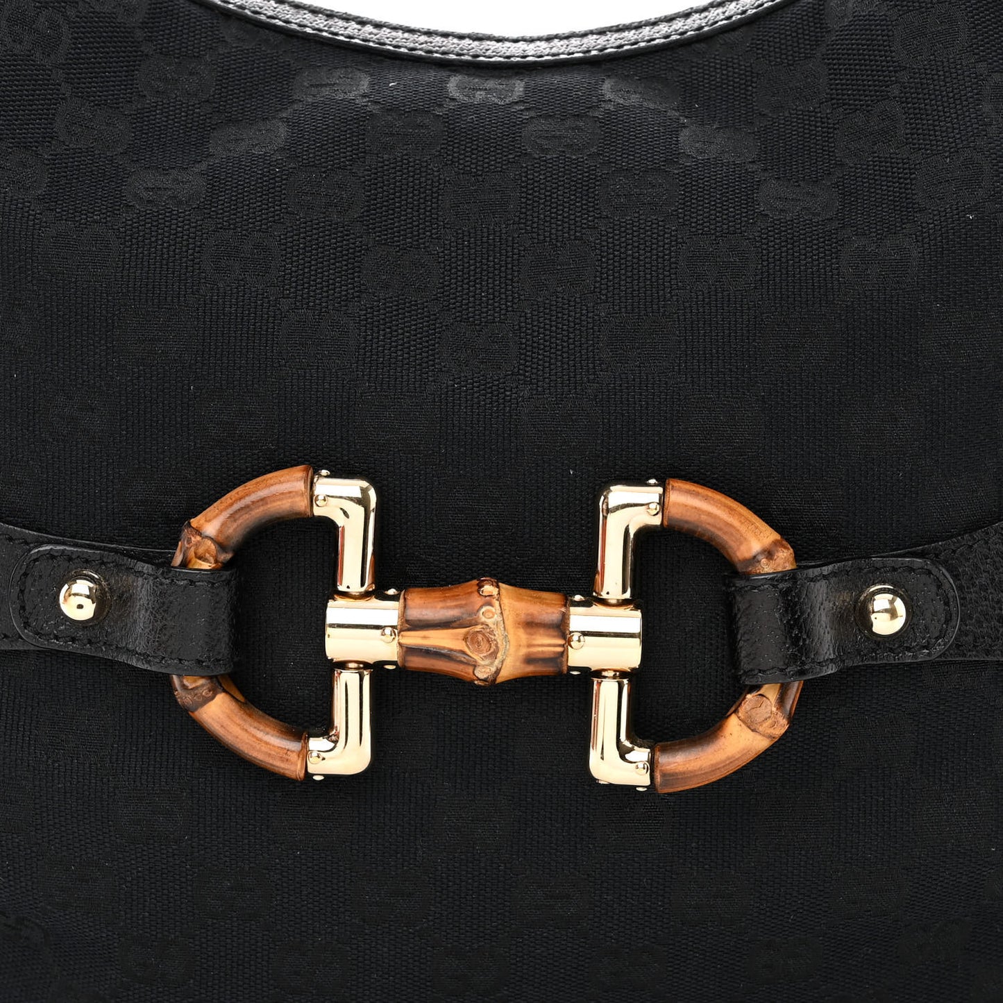 Monogram Bamboo Horsebit Amalfi Hobo Black