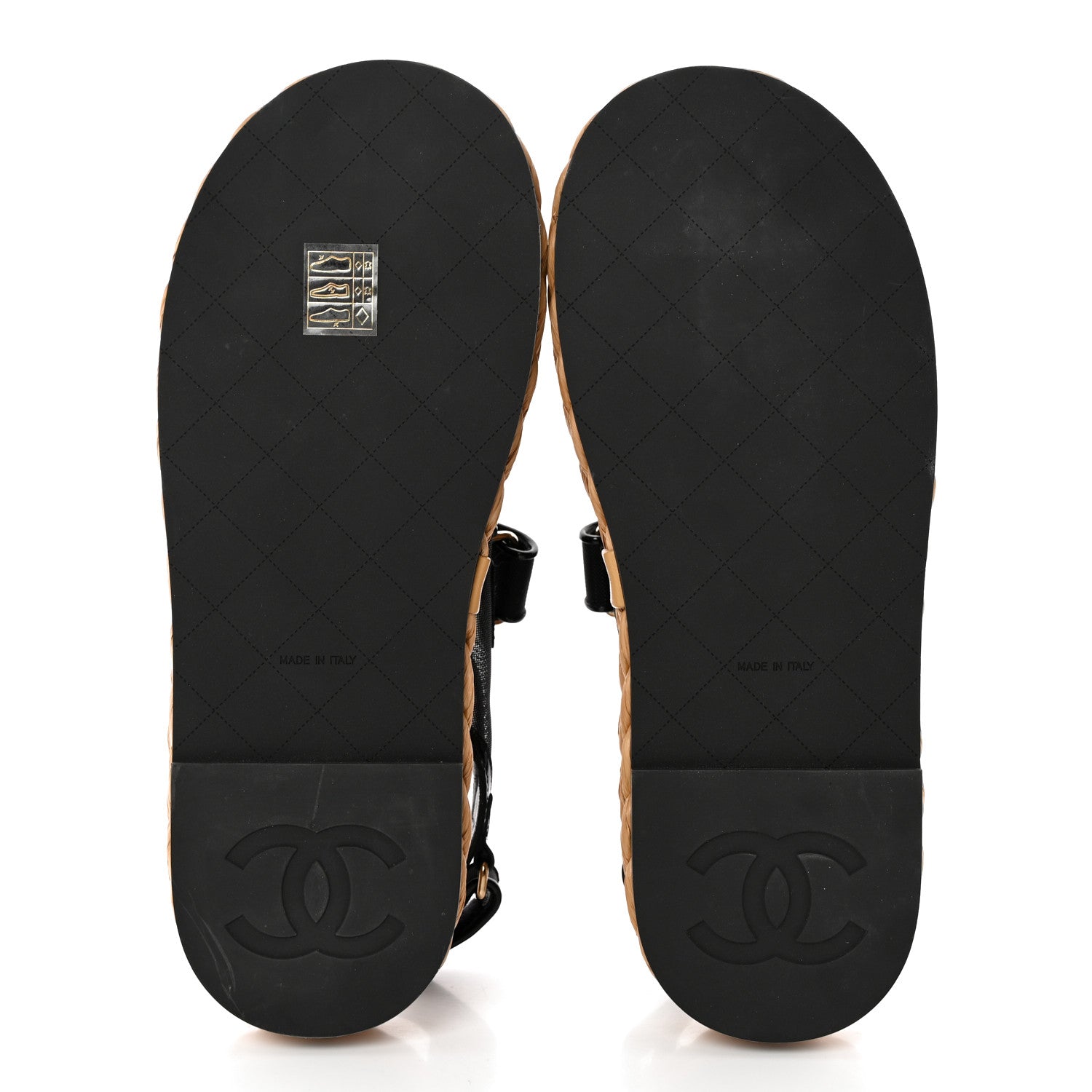 Chanel Mesh Patent Calfskin Velcro Dad Sandals 38.5 Black 5 of 12