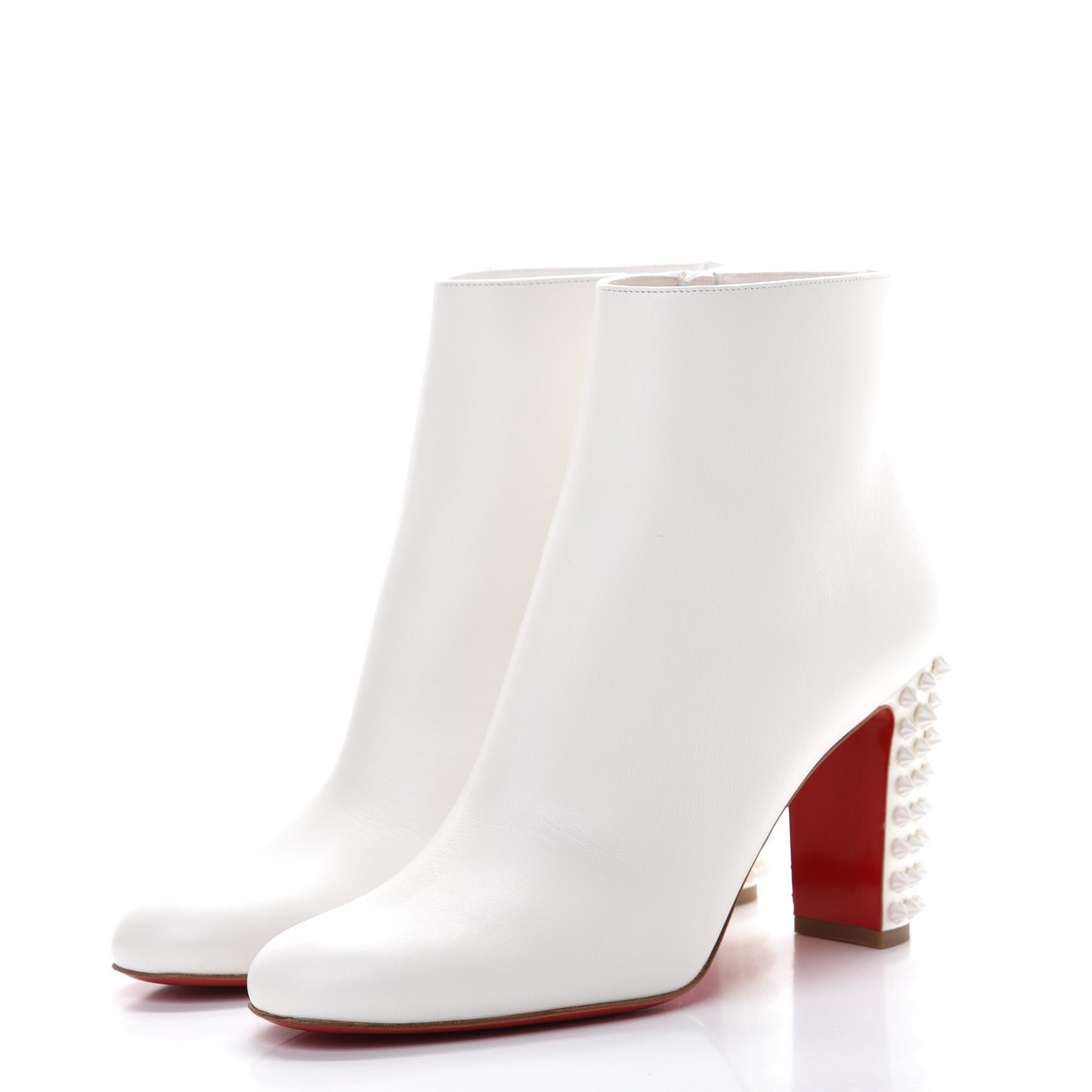 Smooth Calfskin Suzi Folk 85 Ankle Boots 40.5 White