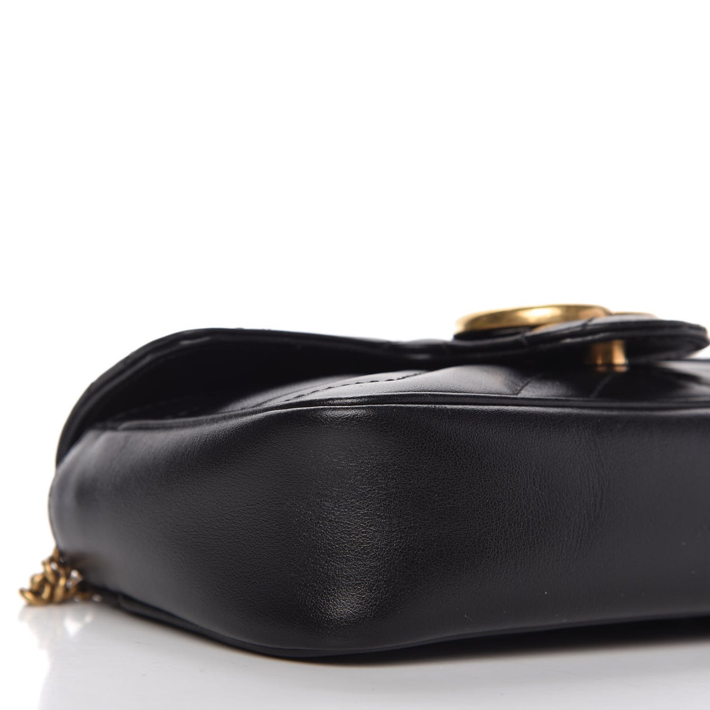 Calfskin Matelasse Super Mini GG Marmont Shoulder Bag Black