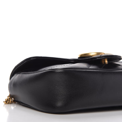 Gucci Calfskin Matelasse Super Mini GG Marmont Shoulder Bag Black 6 of 11