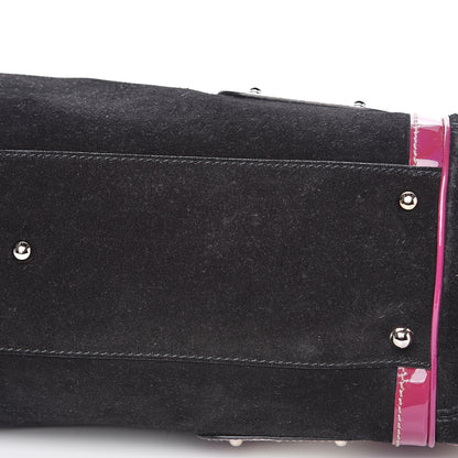 Gucci Suede Race Medium Top Handle Tote Black 8 of 11