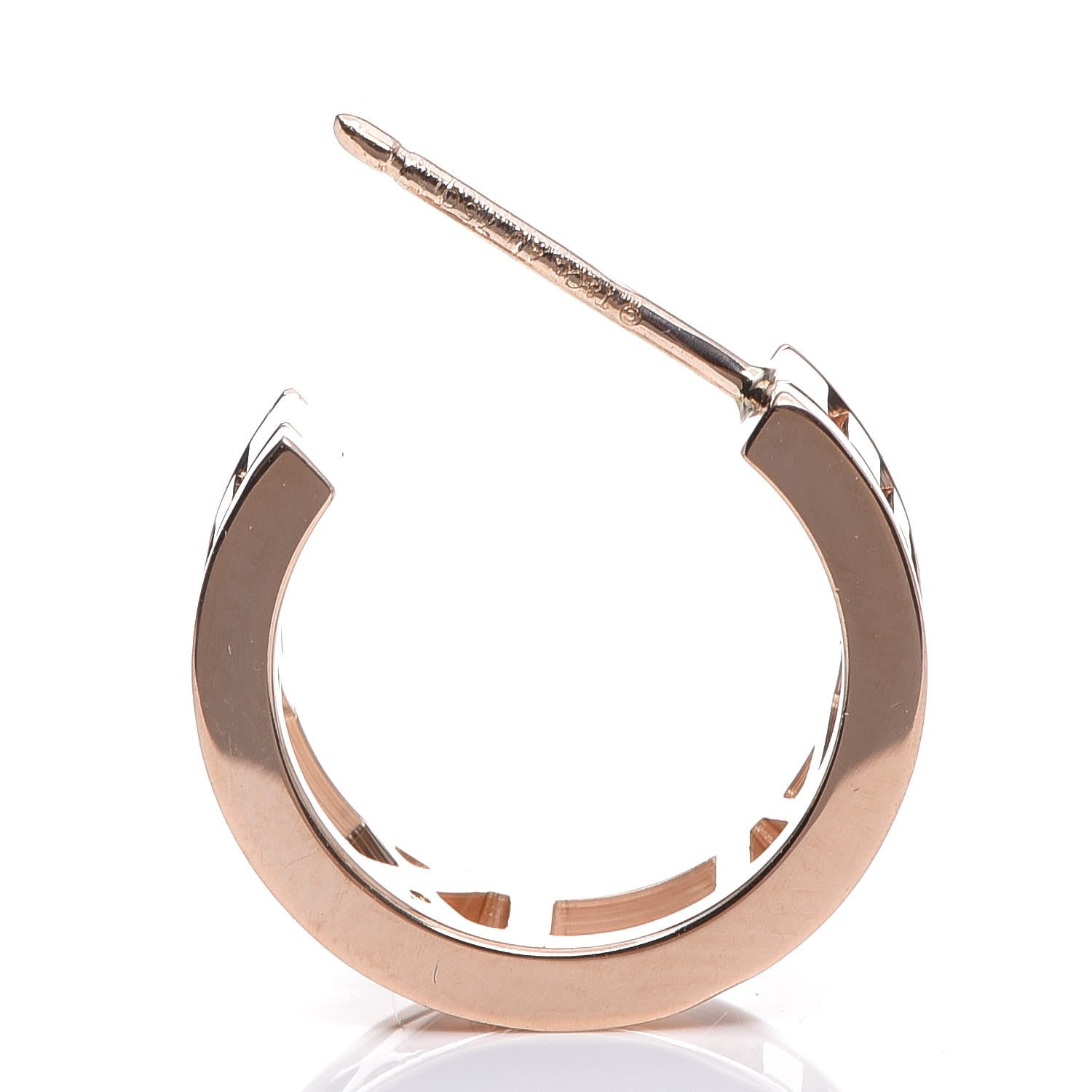 Tiffany 18K Rose Gold Mini Atlas Hoop Earrings 4 of 5