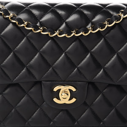 Chanel Lambskin Quilted Medium Double Flap Black 8 of 18