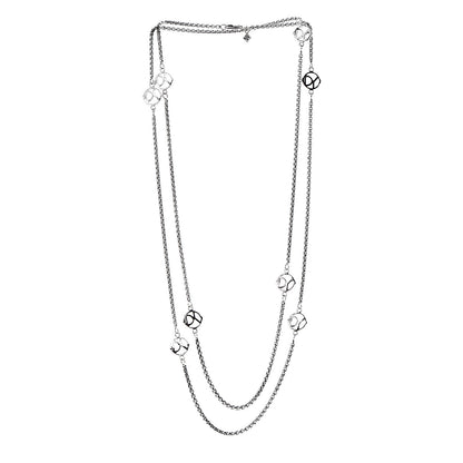 David Yurman Sterling Silver Logo Station Necklace 46" 3 of 5