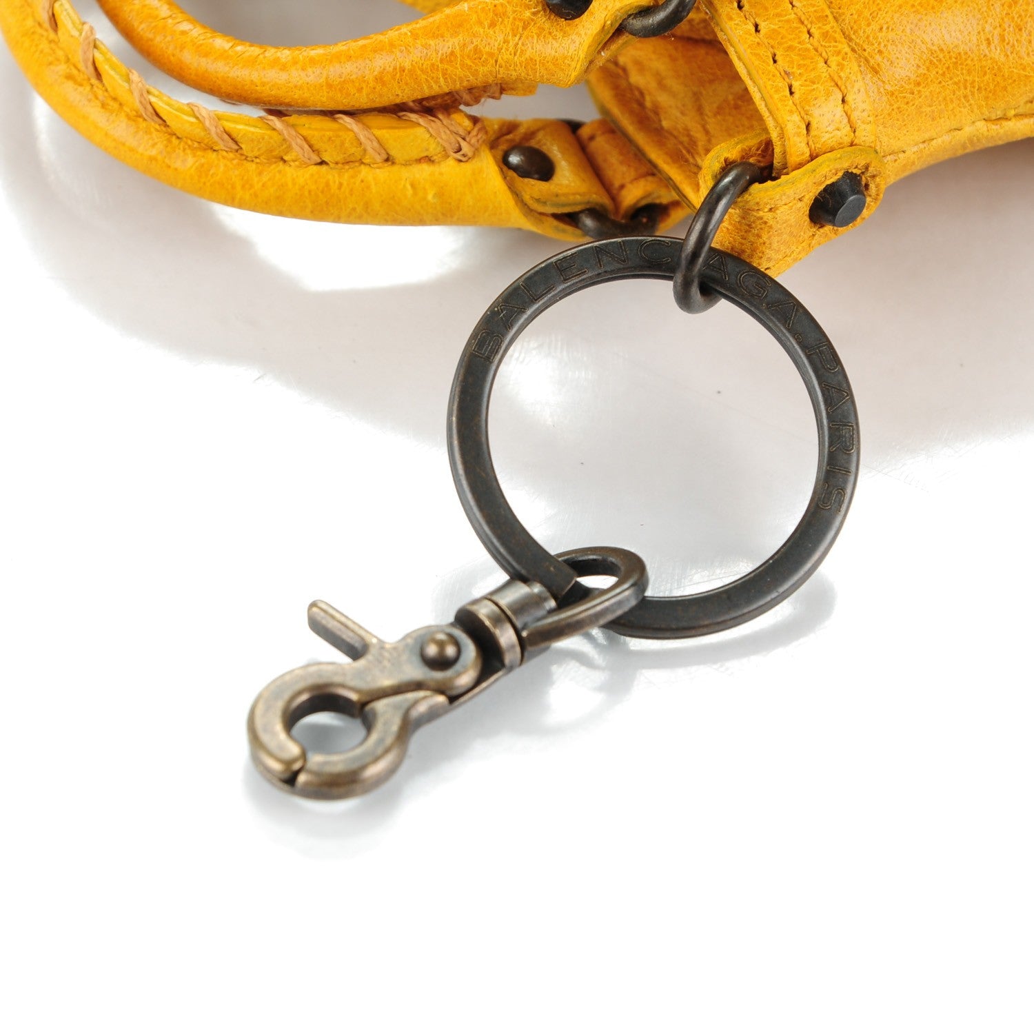 Balenciaga Agneau Mini First Bag Charm Jaune Epi 6 of 8