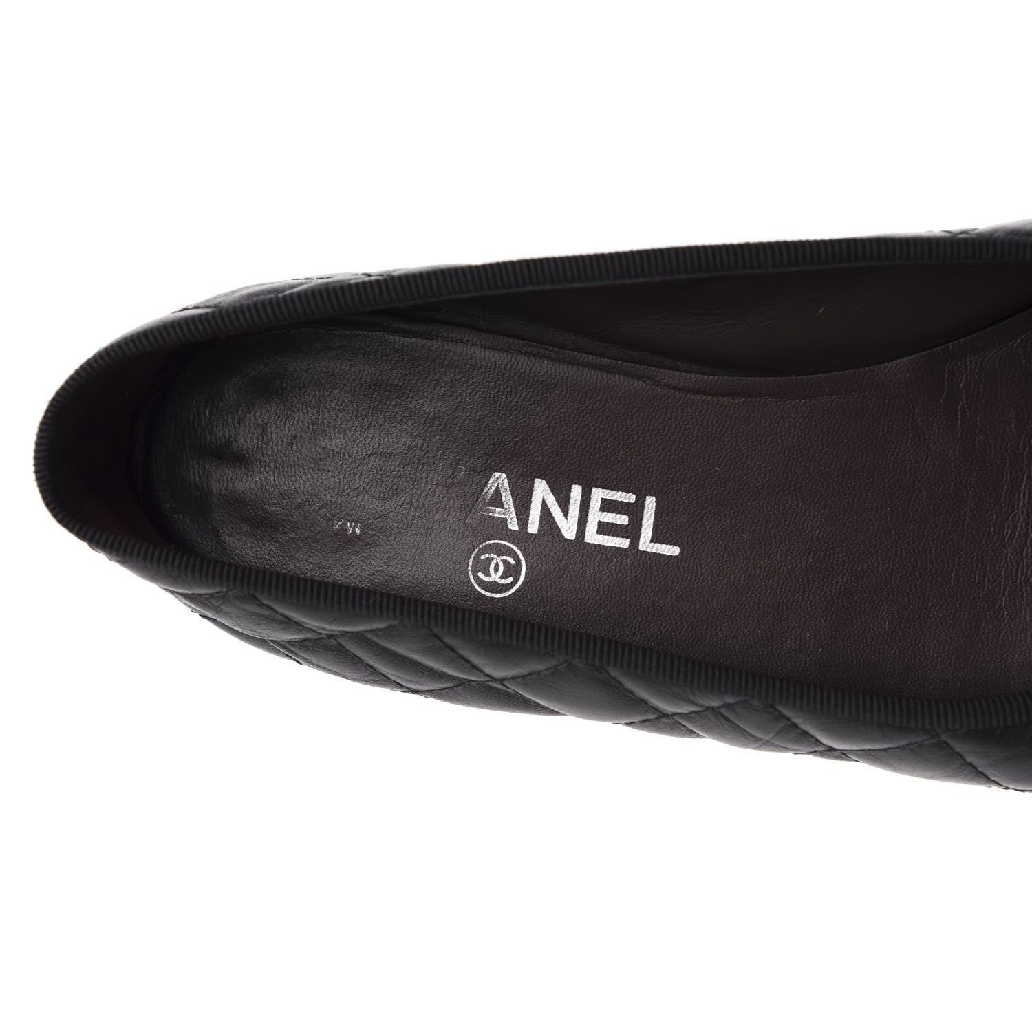 Chanel Aged Calfskin Quilted CC Cap Toe Ballerina Flats 39 Black 8 of 10