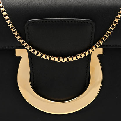Salvatore Ferragamo Calfskin Thalia Clutch With Chain Black 7 of 9