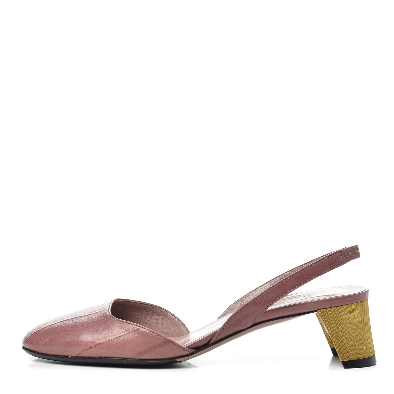 Gucci Eel Arielle Round Toe Pumps 35.5 Rose Bud 1 of 16