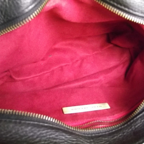 Leather Quilted Cammie Shoulder Bag Black