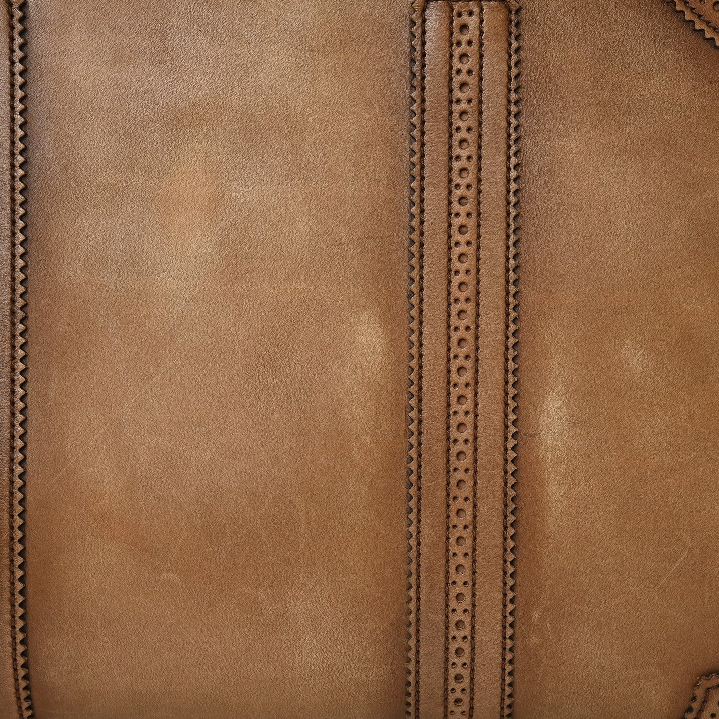 Calfskin Duilio Brogue Tote Honey