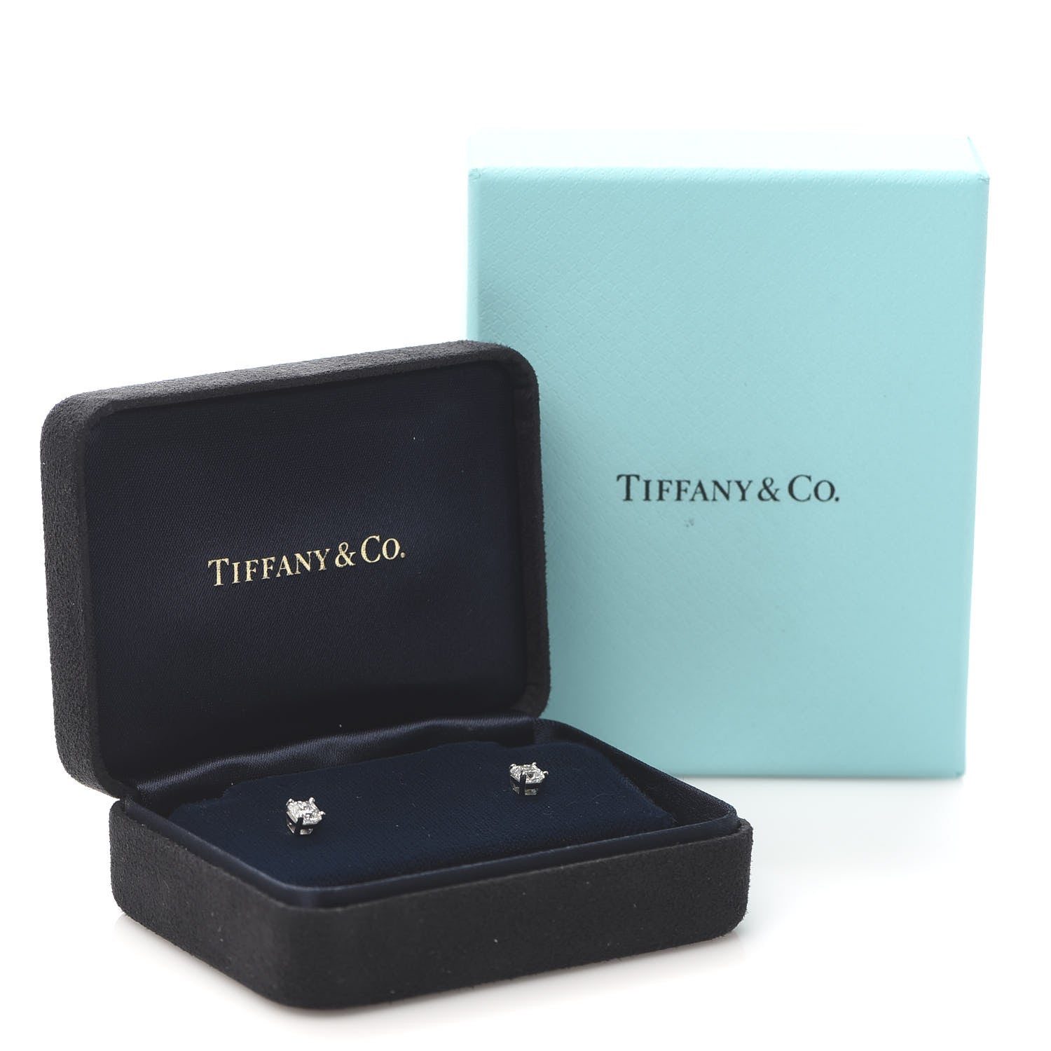 Tiffany Platinum Diamond 1.15ctw Lucida Solitaire Earrings 5 of 5