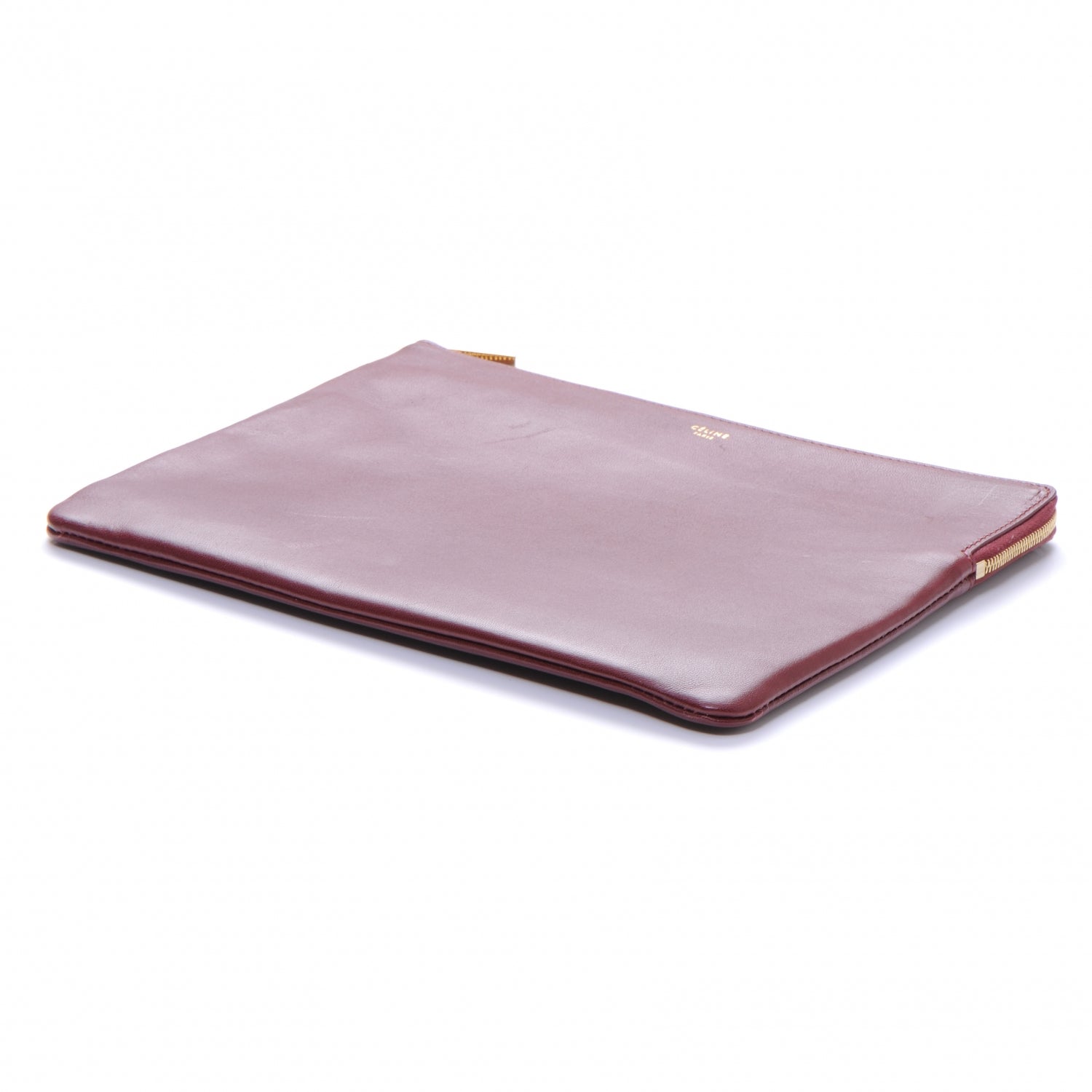 Celine Leather Pouch Clutch Bordeaux 3 of 8