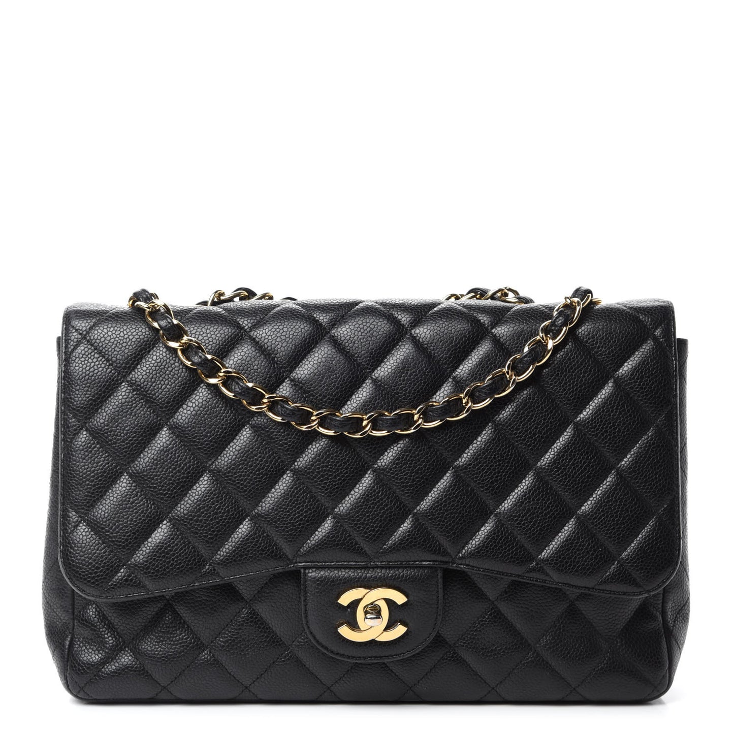 Caviar Quilted Jumbo Single Flap Black