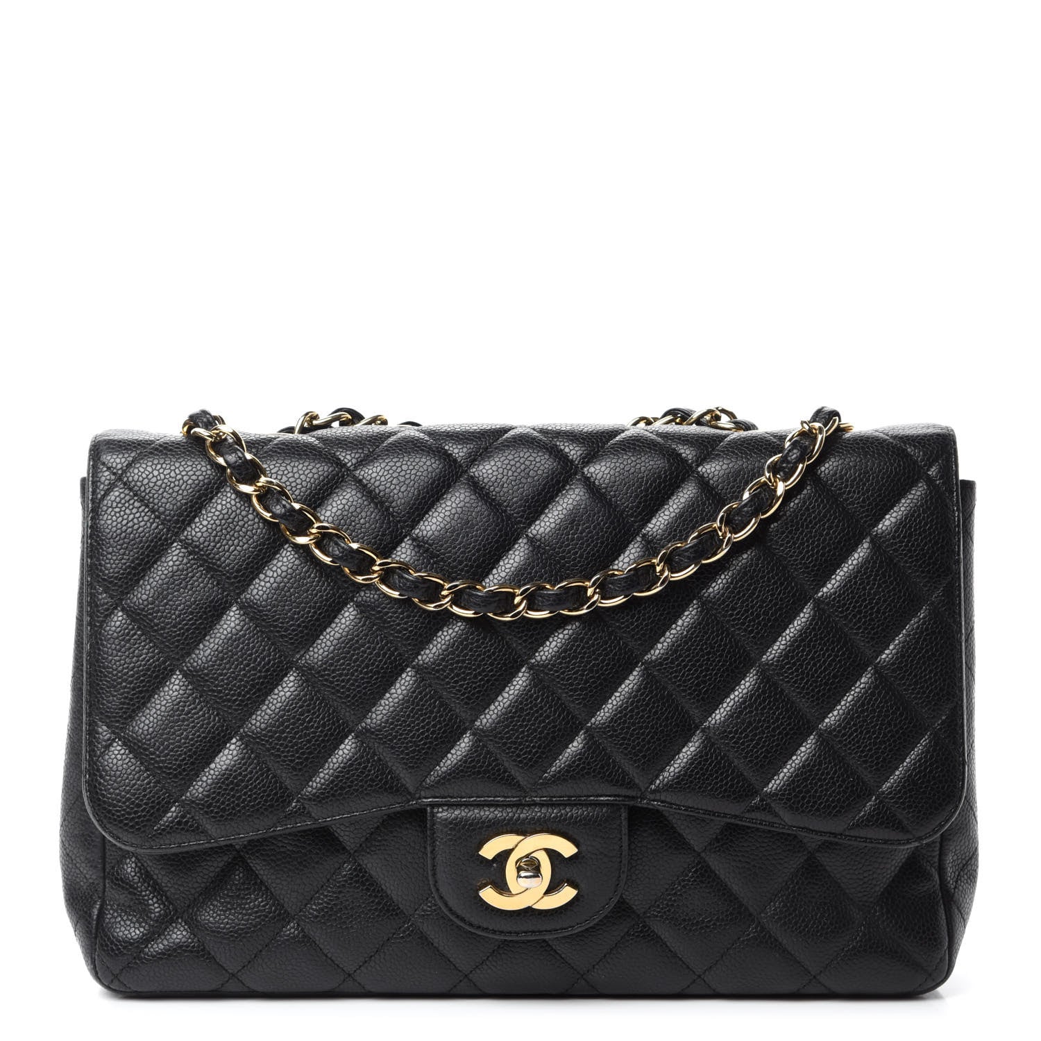 Chanel Caviar Quilted Jumbo Single Flap Black 1 of 14