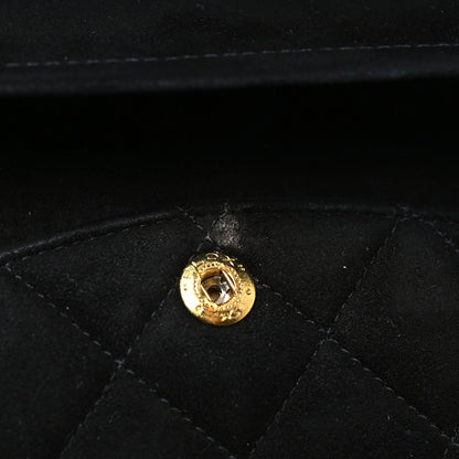 Chanel Velvet Quilted Medium Double Flap Black 12 of 13