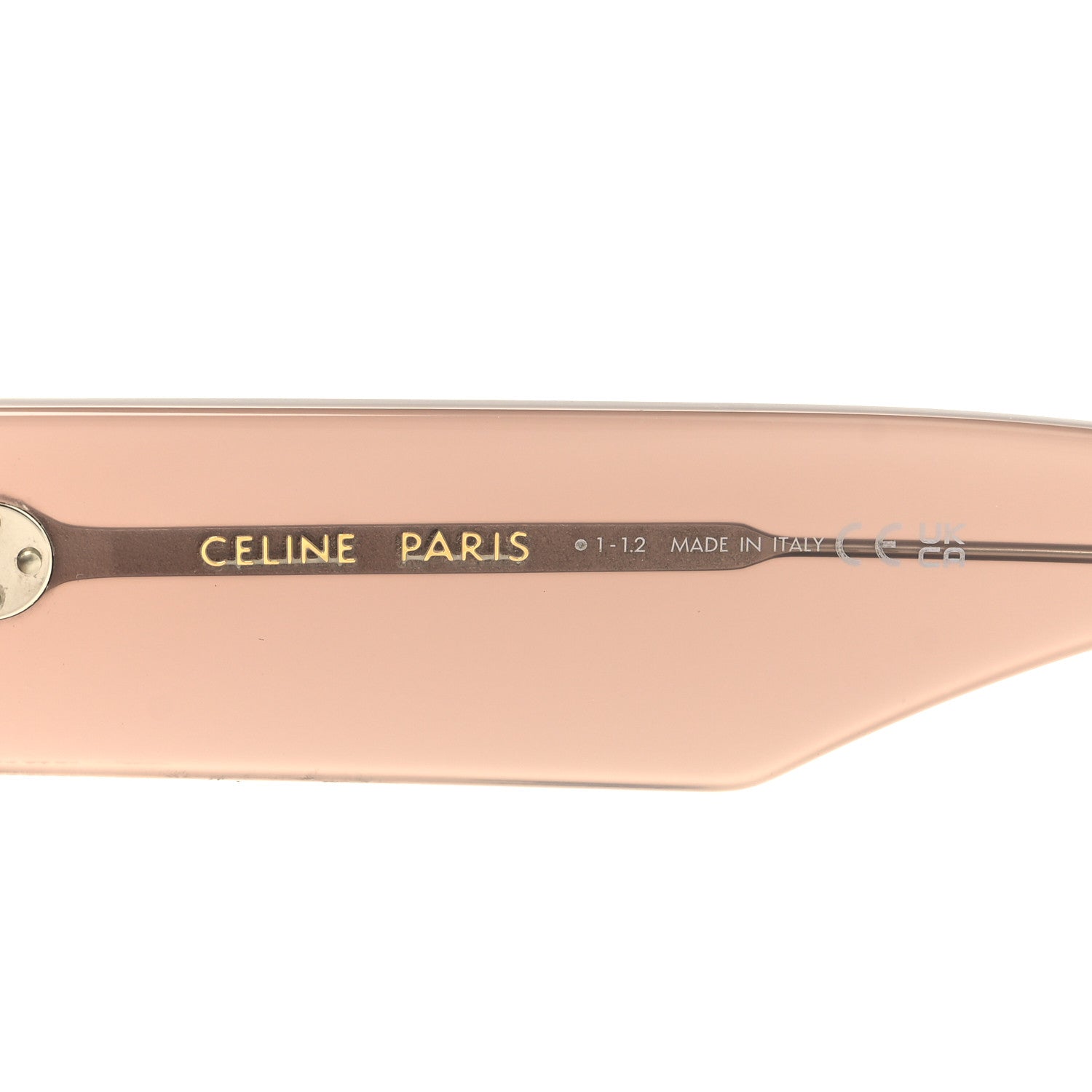 Celine Acetate Flat Top Rectangular Sunglasses CL40092I Shiny Milky Hazelnut 5 of 6