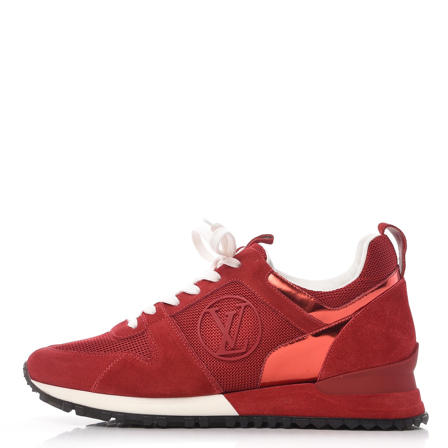 Suede Calfskin Run Away Sneakers 37.5 Rouge