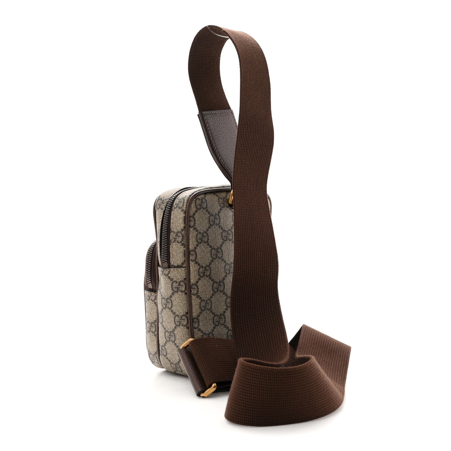 Gucci GG Supreme Monogram Web Mini Ophidia Messenger Brown 3 of 11