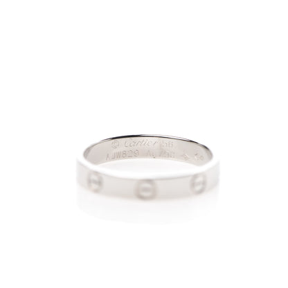 Cartier 18K White Gold 3.5mm LOVE Wedding Band Ring 56 7.5 4 of 5