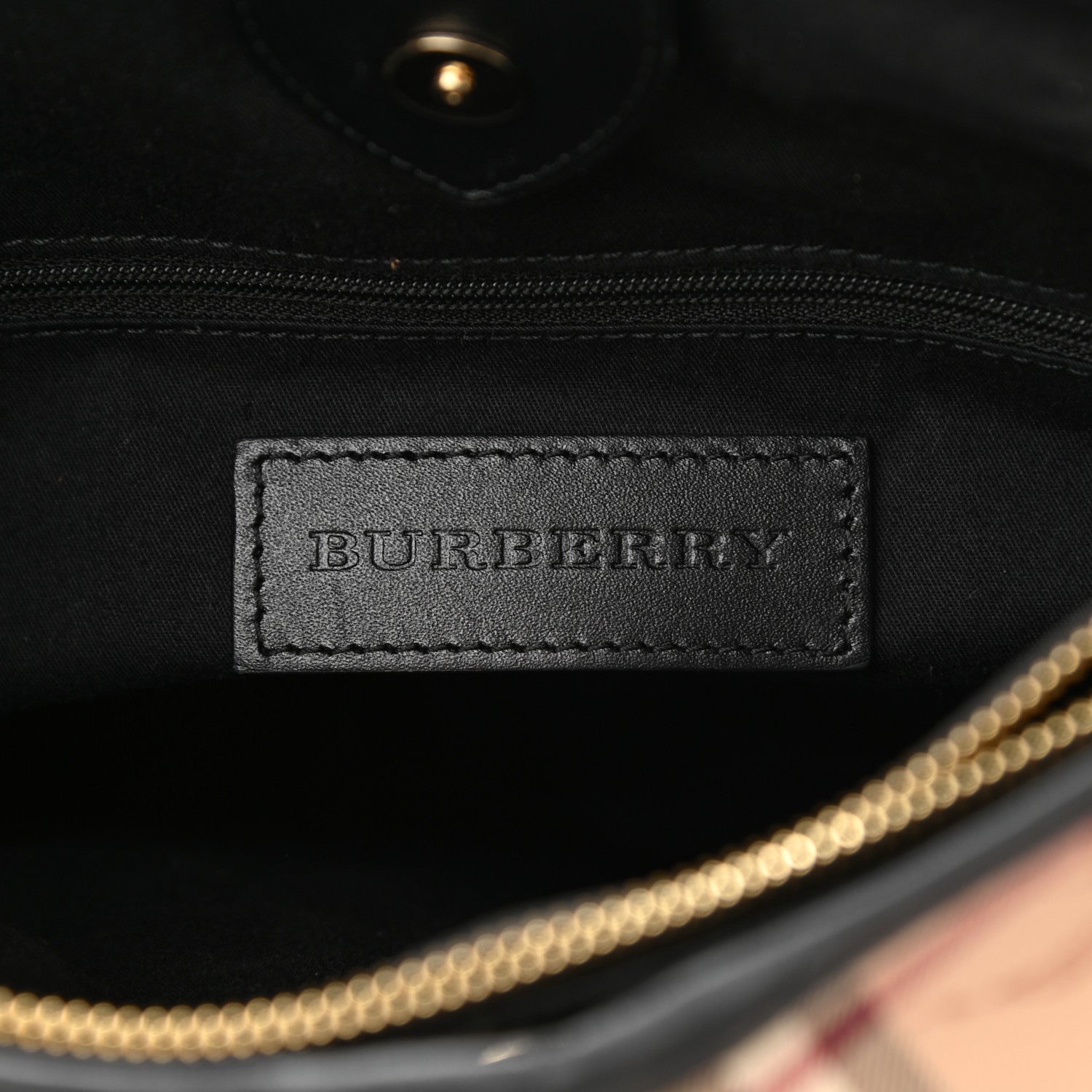 Burberry Haymarket Check Small Northfield Tote Black 9 of 13