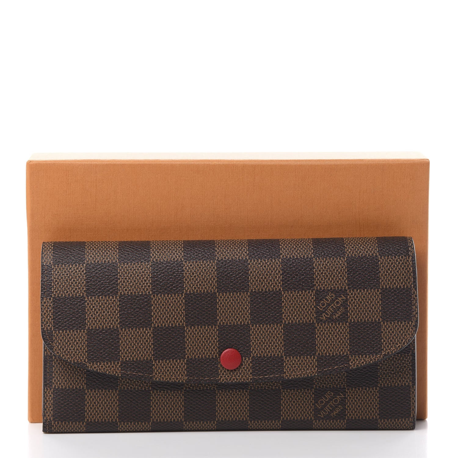Louis Vuitton Damier Ebene Emilie Wallet Red 8 of 8