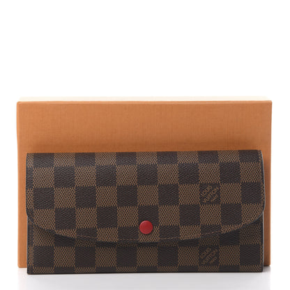 Louis Vuitton Damier Ebene Emilie Wallet Red 8 of 8