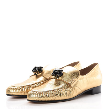 Valentino Garavani Metallic Nappa Panther Loafers 40 Deep Gold 3 of 8