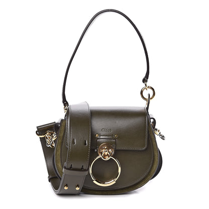 Chloe Calfskin Suede Small Tess Bag Deep Forest 1 of 9