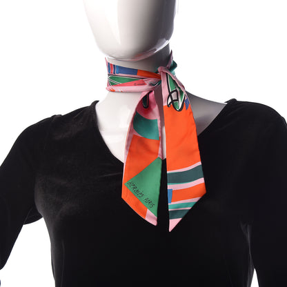 Hermes Silk Sea Surf and Fun Twilly Rose Vermillon Menthol 2 of 5