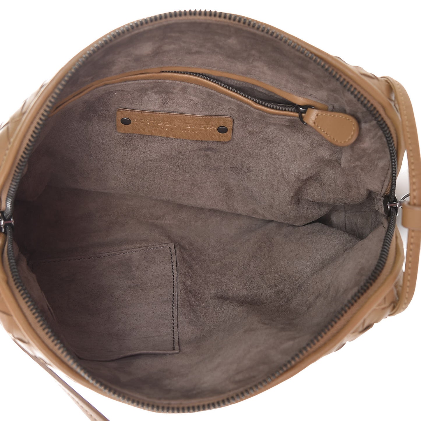 Nappa Intrecciato Pillow Crossbody Messenger Camel