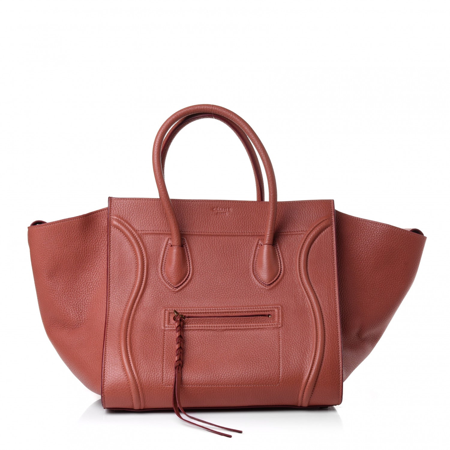 Celine Shiny Grained Calfskin Medium Phantom Luggage Terracotta 1 of 4