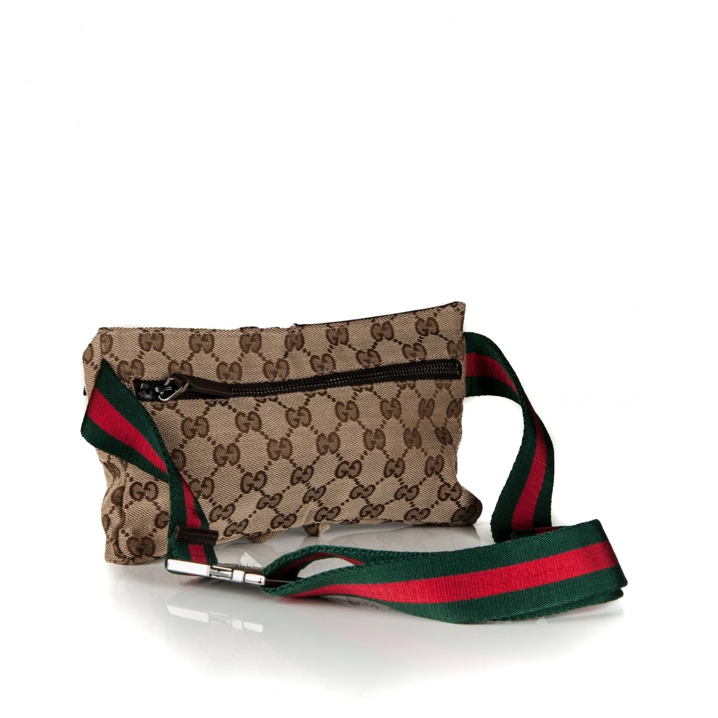 Monogram Web Belt Bag Dark Brown