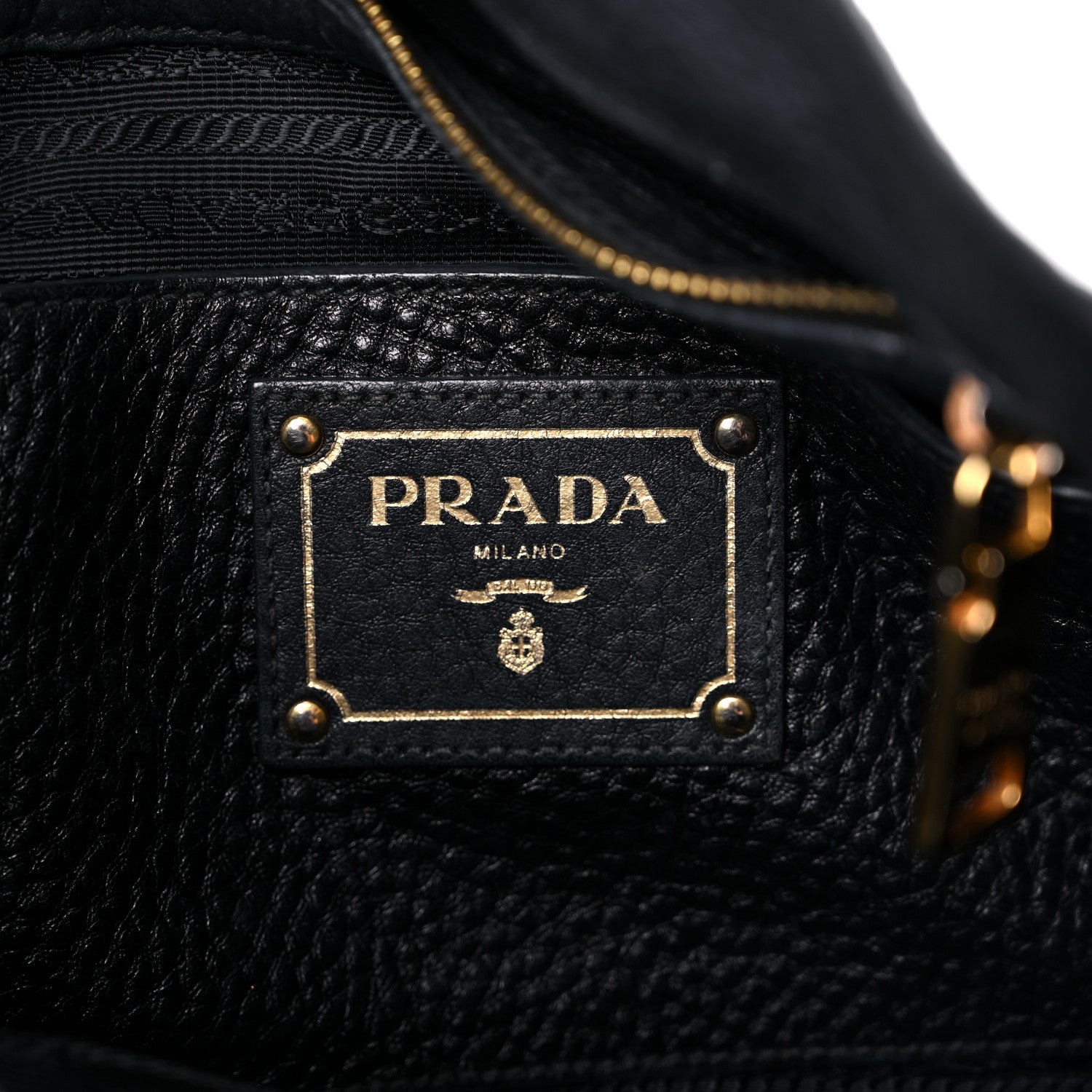 Prada Vitello Daino Side Pocket Tote Black 6 of 25