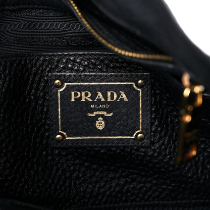 Prada Vitello Daino Side Pocket Tote Black 6 of 25
