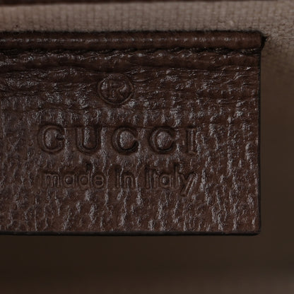 Gucci Monogram Jumbo GG Textured Dollar Calfskin Mini Horsebit 1955 Crossbody Bag Camel Ebony New Acero 6 of 11