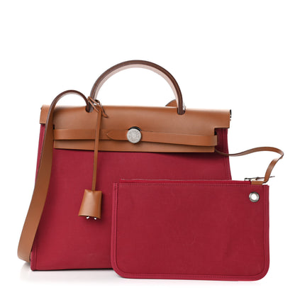 Hermes Vache Hunter Toile Herbag Zip 31 PM Rubis 1 of 4