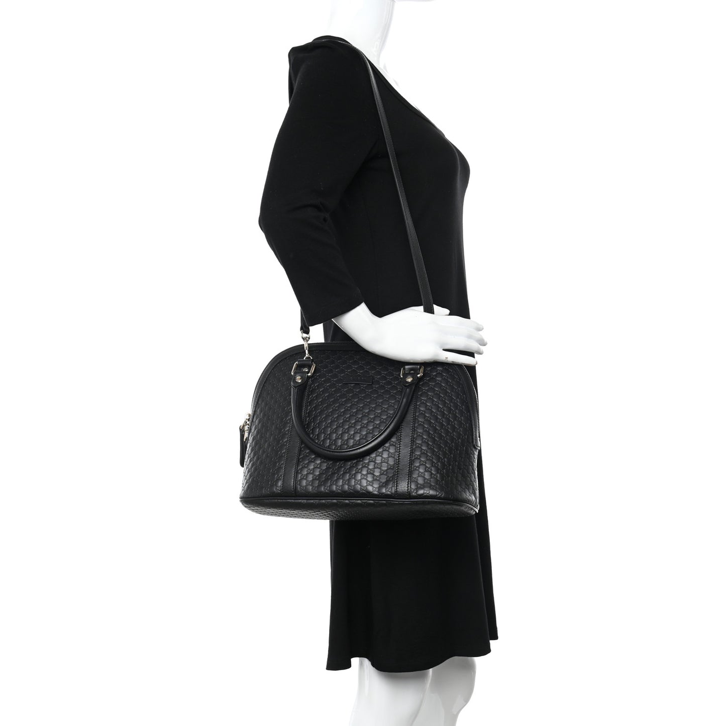 Microguccissima Medium Dome Bag Black