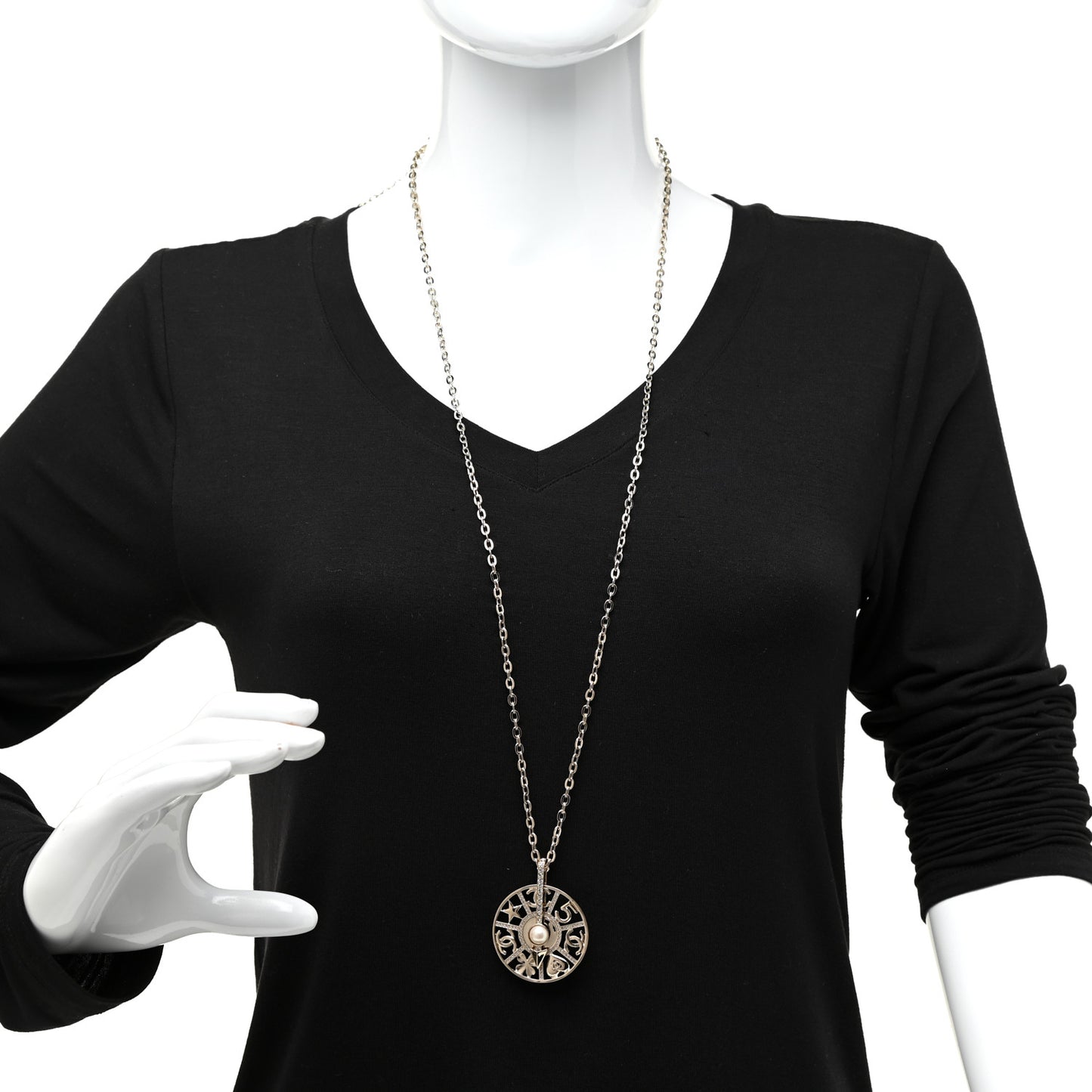 Crystal CC Lucky Charms Pendant Necklace Gold